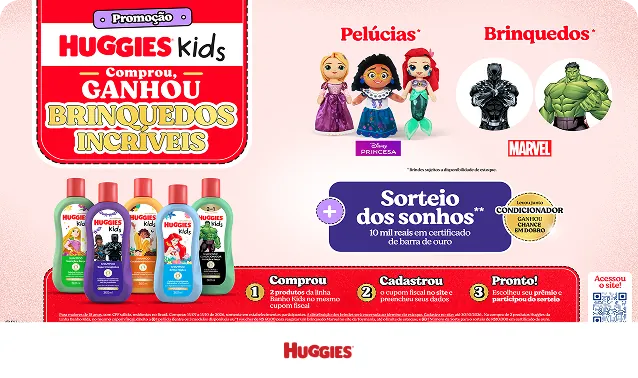 Huggies Kids, ganhou brinquedos incríveis